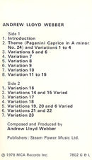 Andrew Lloyd Webber : Variations (Cass, Album)