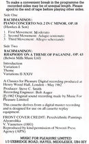 Rachmaninov* - Martino Tirimo, Philharmonia Orchestra, Yoel Levi : Piano Concerto No. 2, Rhapsody On A Theme Of Paganini (Cass, RE)