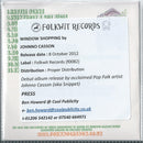 Johnno Casson : Window Shopping (CDr, Album)
