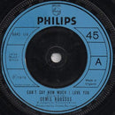 Demis Roussos : Can't Say How Much I Love You (7", Single)