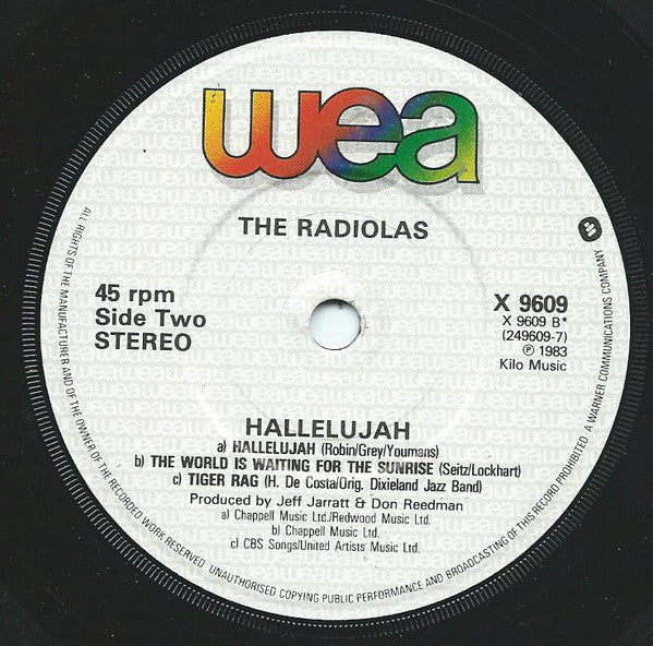 The Radiolas : Swingin' Boogie / Hallelujah (7")