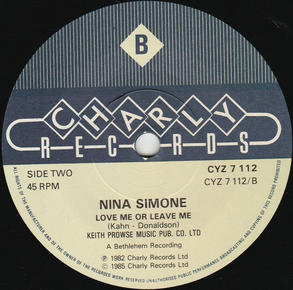 Nina Simone : My Baby Just Cares For Me (7", Glo)