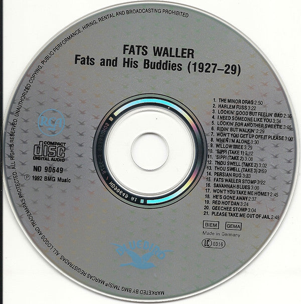 Fats Waller : Fats And His Buddies (CD, Comp)