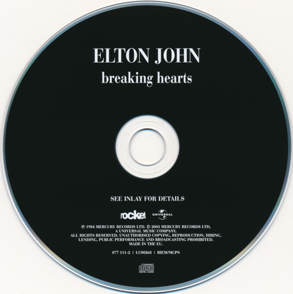 Elton John : Breaking Hearts (CD, Album, RE, RM)