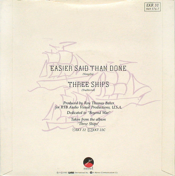 Jon Anderson : Easier Said Than Done / Three Ships (7", Single)