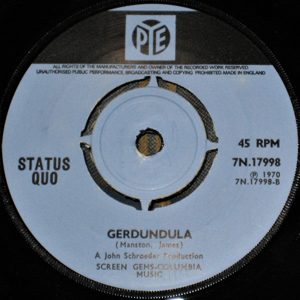 Status Quo : In My Chair (7", Single)