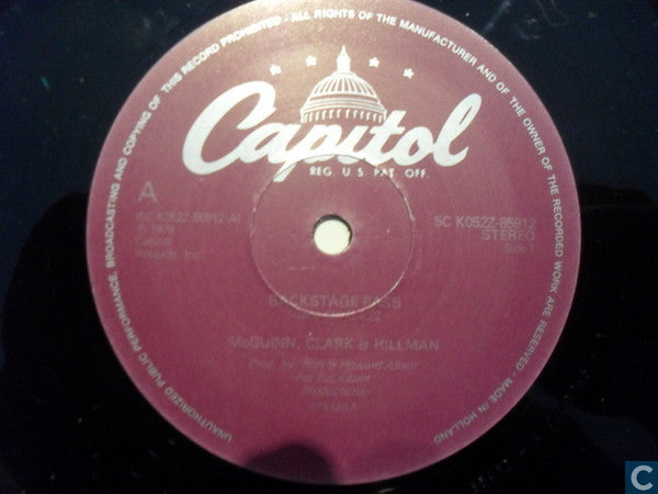 McGuinn, Clark & Hillman : Backstage Pass (12")