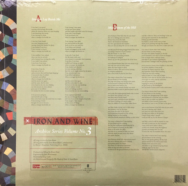 Iron And Wine : Archive Series Volume No. 3 (12", RSD, Ltd, Blu)