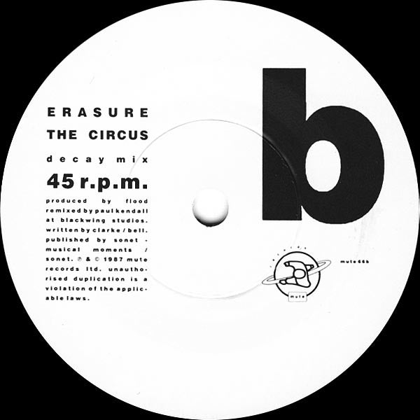 Erasure : The Circus (Remix) (7", Single, Met)