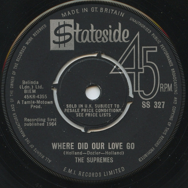 The Supremes : Where Did Our Love Go (7", Single, Pus)