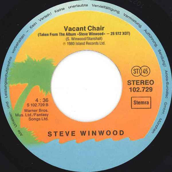 Steve Winwood : While You See A Chance (7", Single)