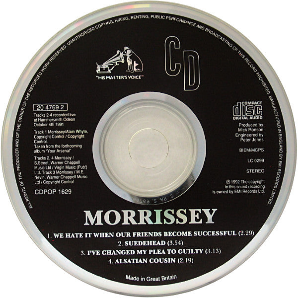 Morrissey : We Hate It When Our Friends Become Successful (CD, Single)