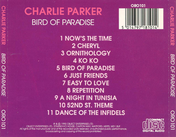 Charlie Parker : Bird Of Paradise (CD, Comp)