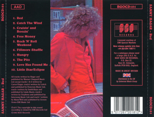 Sammy Hagar : Red (CD, Album, RE, RM)