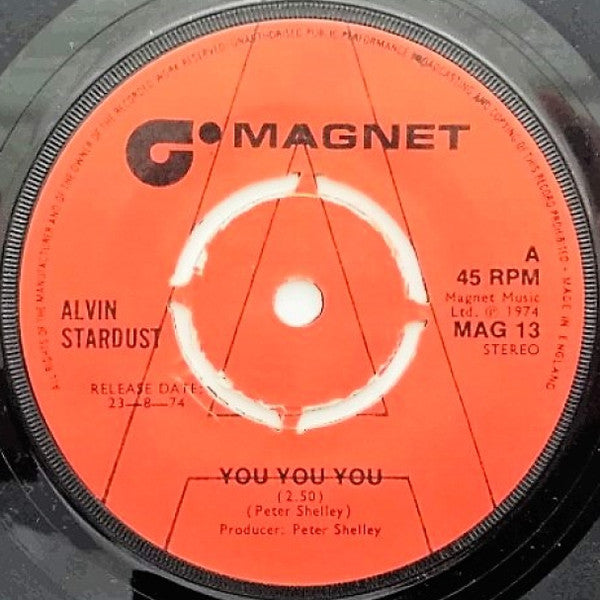 Alvin Stardust : You You You (7", Single, Promo)