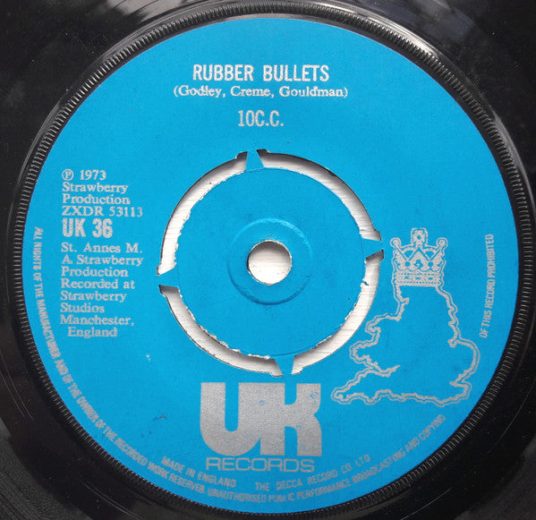 10cc : Rubber Bullets (7", Single, Pus)