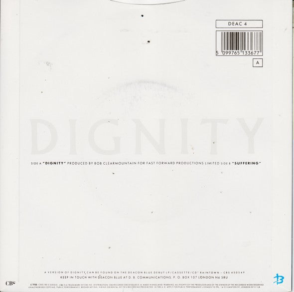 Deacon Blue : Dignity (7", Single)