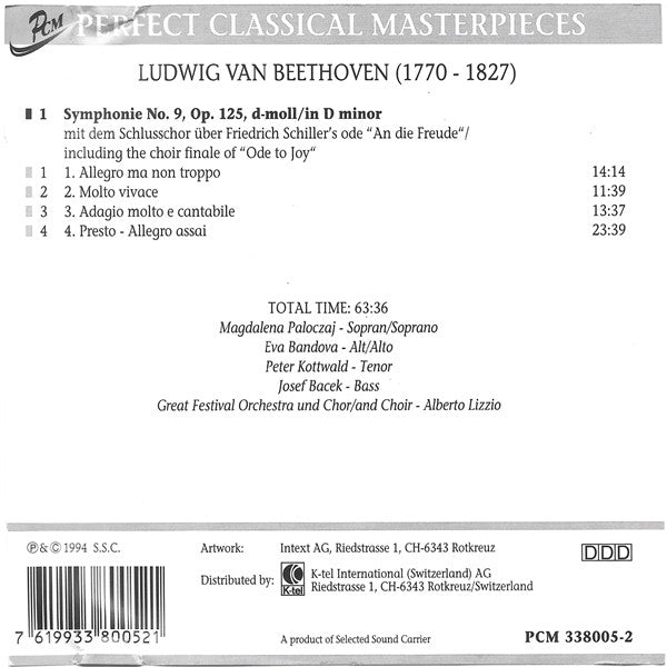 Ludwig van Beethoven - Great Festival Orchestra, Great Festival Choir, Alberto Lizzio : Symphonie No. 9, Op. 125 (Chor/Choral) (CD)