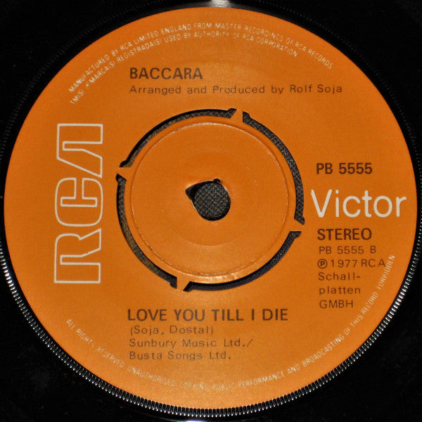 Baccara : Sorry, I'm A Lady (7", Single)