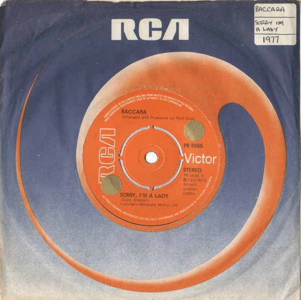 Baccara : Sorry, I'm A Lady (7", Single)