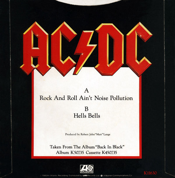 AC/DC : Rock And Roll Ain't Noise Pollution (7", Single)