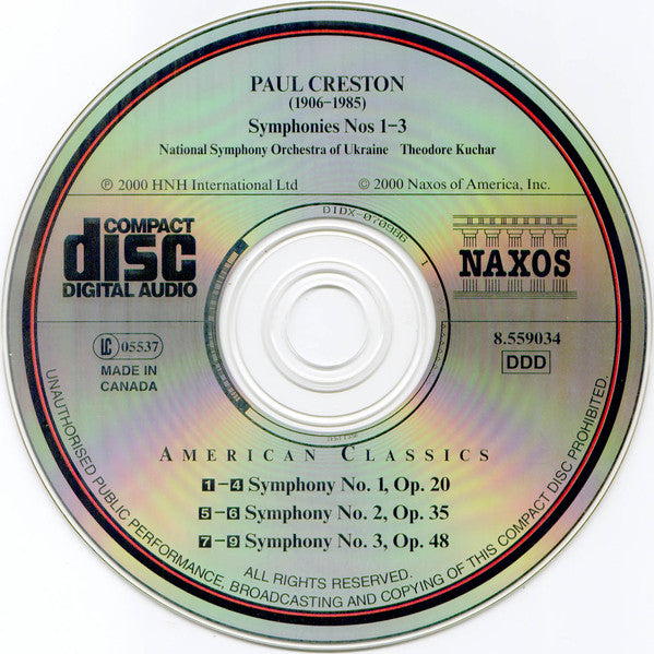 Paul Creston -- National Symphony Orchestra Of Ukraine / Theodore Kuchar : Symphonies Nos 1-3 (CD, Album)