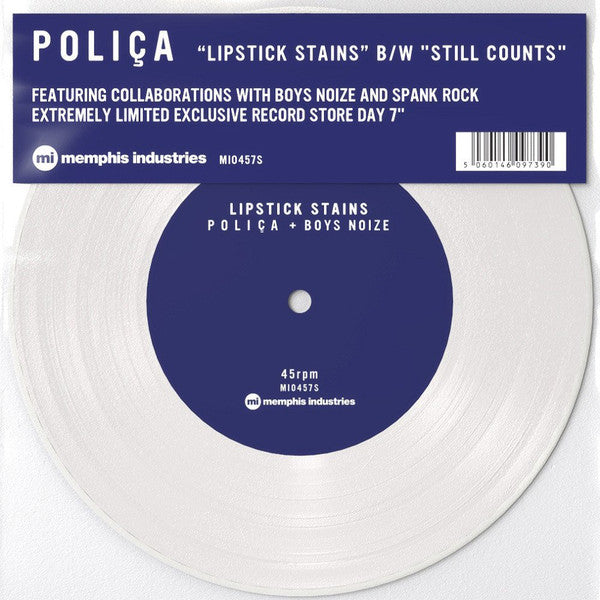 Poliça : Lipstick Stains / Still Counts (7", RSD, Single, Ltd, Whi)