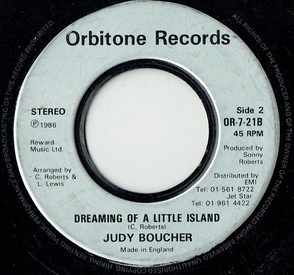 Judy Boucher : Can't Be With You Tonight (7", Single, RP, Lar)