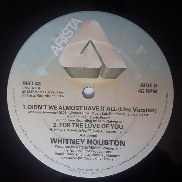Whitney Houston : So Emotional (Extended Remix) (12", Single)