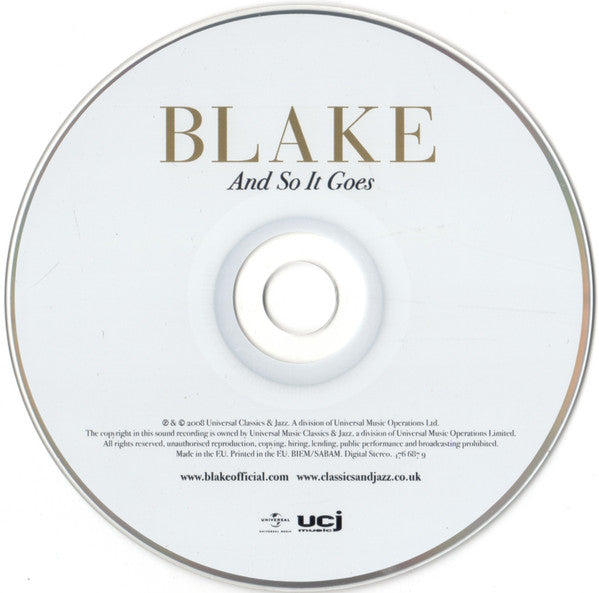 Blake (15) : And So It Goes (CD, Album)