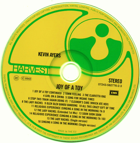 Kevin Ayers : Joy Of A Toy (CD, Album, RE, RM)