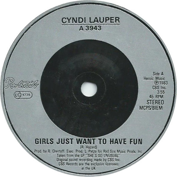 Cyndi Lauper : Girls Just Want To Have Fun (7", Single, Sil)