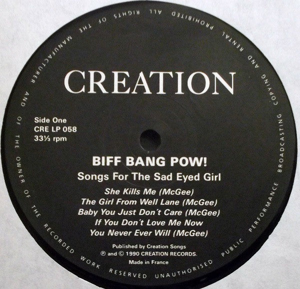 Biff Bang Pow! : Songs For The Sad Eyed Girl (LP, MiniAlbum)