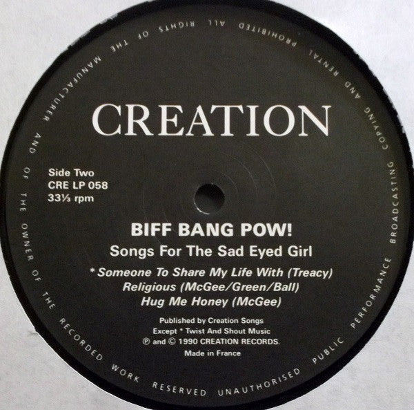 Biff Bang Pow! : Songs For The Sad Eyed Girl (LP, MiniAlbum)