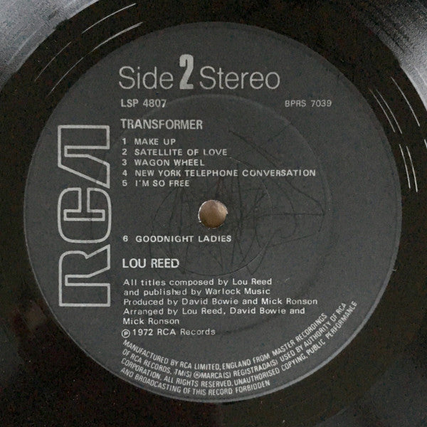 Lou Reed : Transformer (LP, Album, RE)