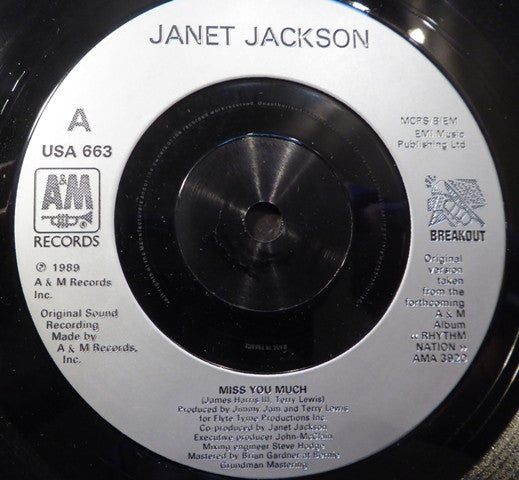 Janet Jackson : Miss You Much (7", Single, Ltd, Pos)