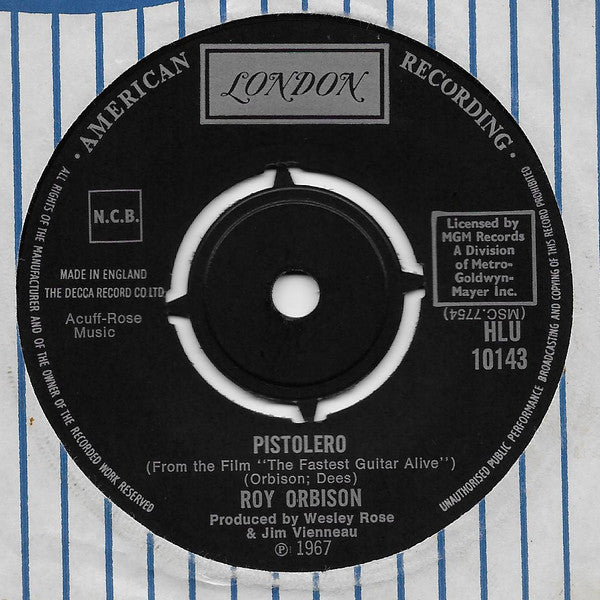 Roy Orbison : Cry Softly Lonely One (7", Single)