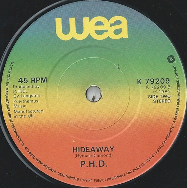 Ph.D. : I Won't Let You Down (7", Single, RE, Red)