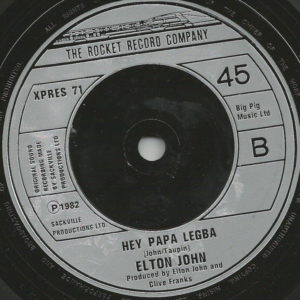 Elton John : Blue Eyes (7", Single)