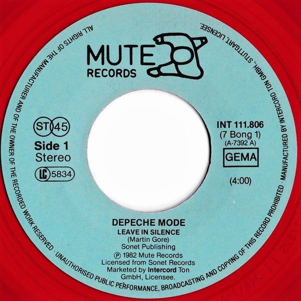 Depeche Mode : Leave In Silence (7", Single, Red)