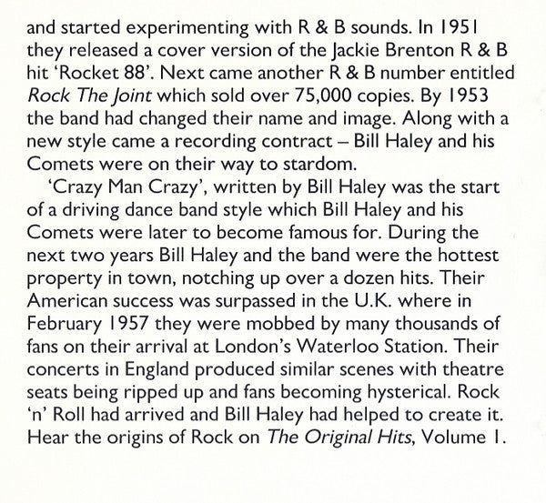 Bill Haley And His Comets : The Original Hits '54-'57 (CD, Comp, RM)