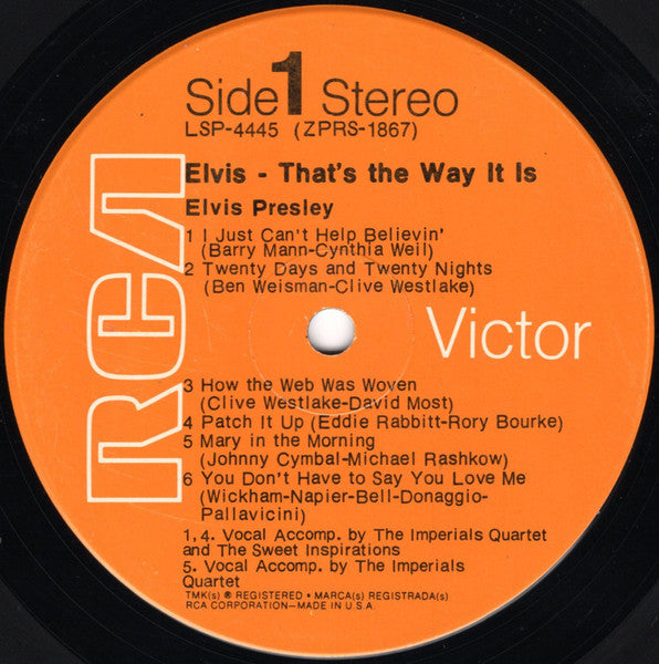 Elvis Presley : That's The Way It Is (LP, Album, RP, Dyn)
