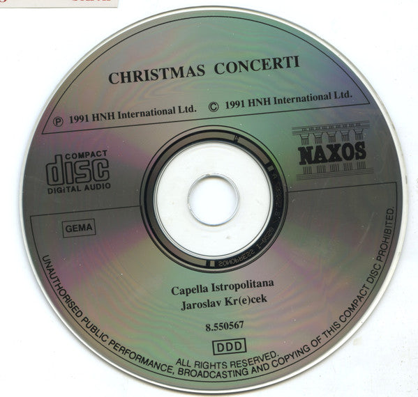 Arcangelo Corelli, Francesco Manfredini, Johann Sebastian Bach, Antonio Vivaldi, Pietro Antonio Locatelli, Giuseppe Torelli, Georg Friedrich Händel, Capella Istropolitana, Jaroslav Krček : Christmas Concerti (CD)