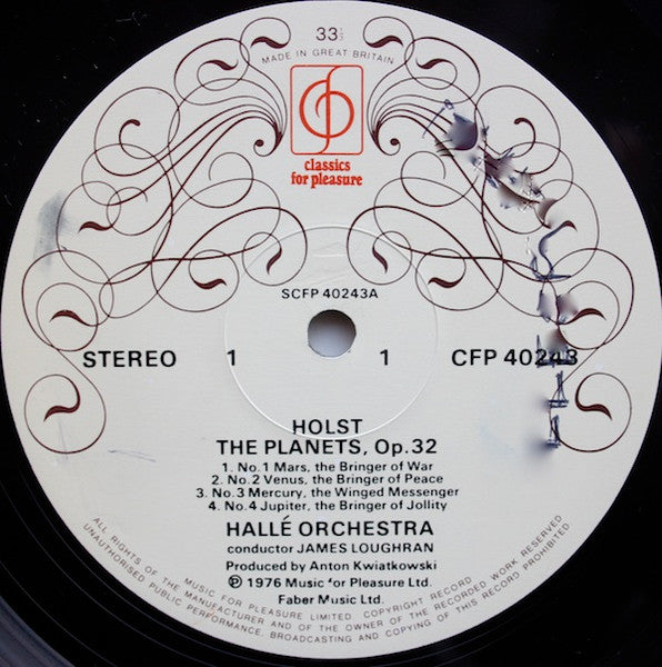 Gustav Holst - Hallé Orchestra, James Loughran : The Planets (LP)