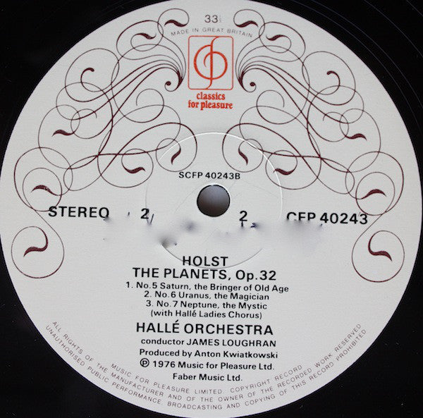 Gustav Holst - Hallé Orchestra, James Loughran : The Planets (LP)