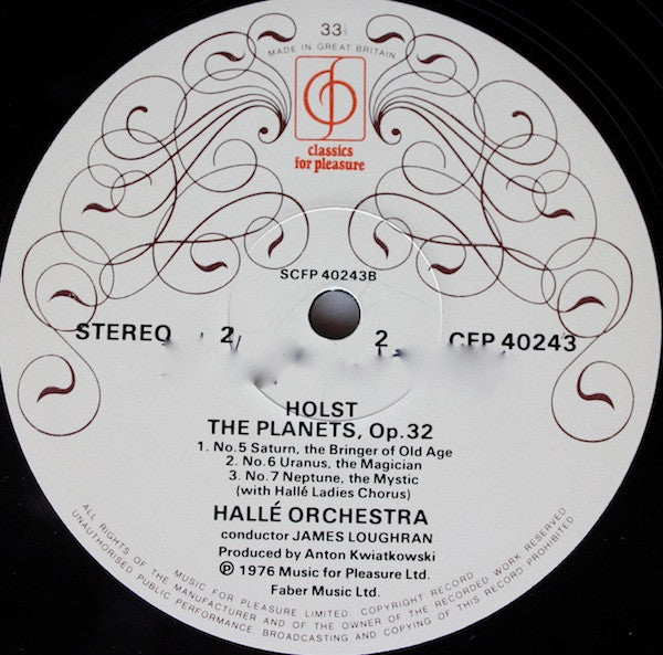 Gustav Holst - Hallé Orchestra, James Loughran : The Planets (LP)