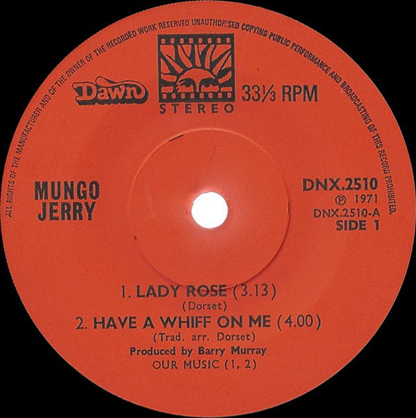 Mungo Jerry : Lady Rose (7", Maxi)