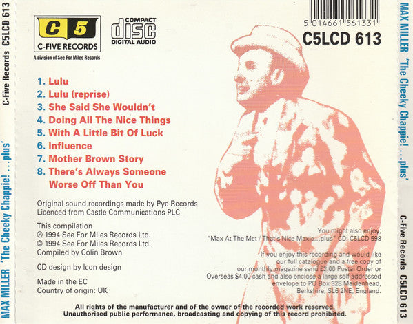 Max Miller : The Cheeky Chappie!  Plus (CD, Album, Comp)