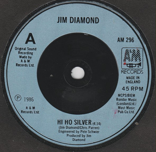 Jim Diamond : Hi Ho Silver (7", Single)