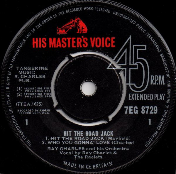 Ray Charles : Hit The Road Jack (7", EP, Mono, RP)